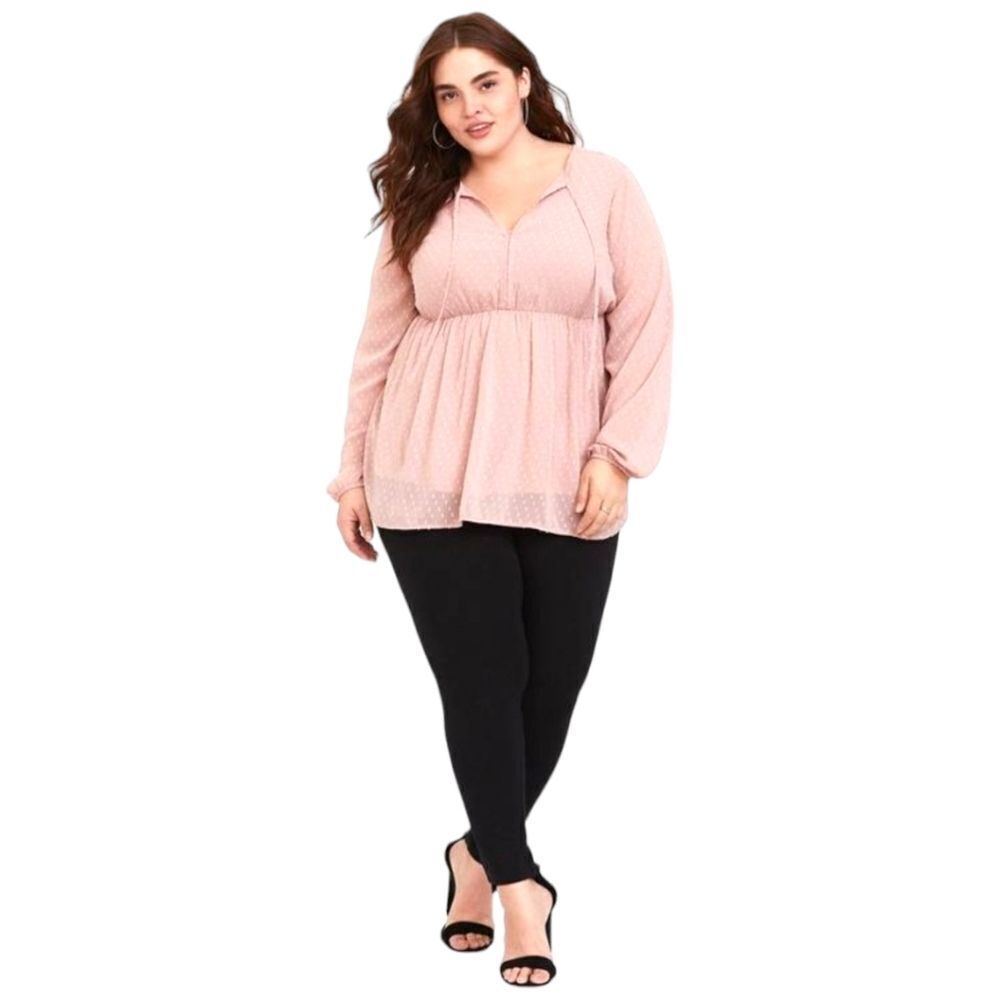 TORRID BLUSH Clip Dot Babydoll With Removable Cami